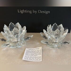 Lightning by Design Lotus Crystal Candle Stick Holders